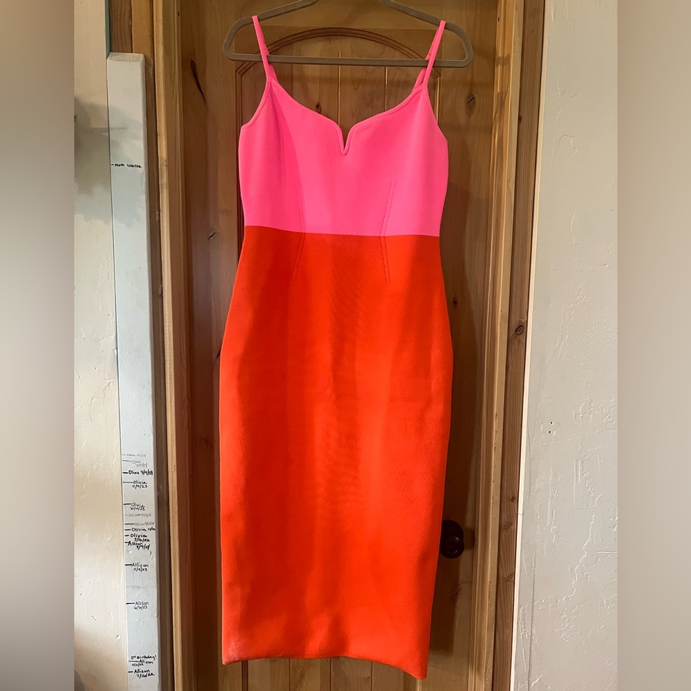 Express Pink and Orange Colorblock Dress
